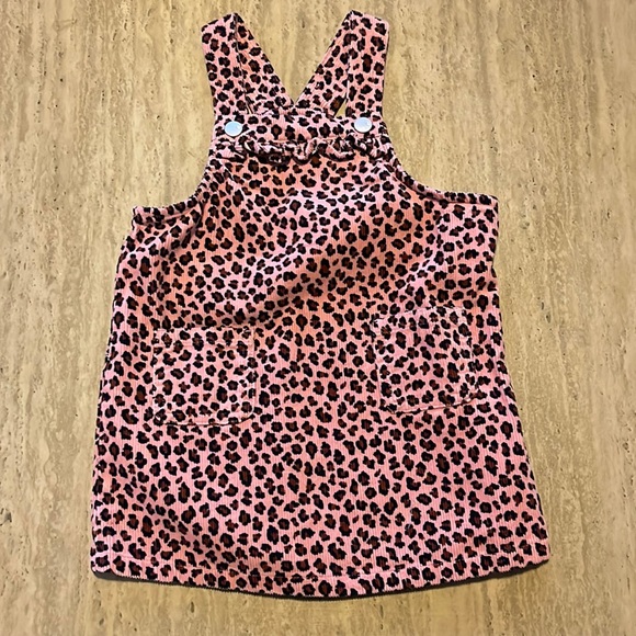 Pink leopard print corduroy dress - Picture 1 of 3